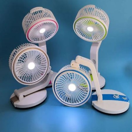 LR USB Rechargeable Folding Fan With LED Light