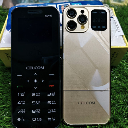 Celcom C2402 Ultra Button Mobile 4 Sim 2500 mAh Battery (Golden)