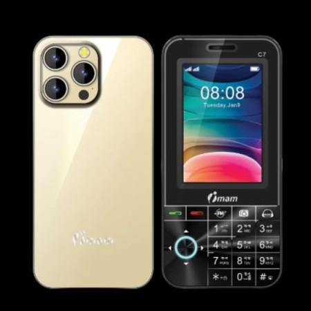 Imam C7  VISTA Luxury Button Phone 3.36 Display (Golden)