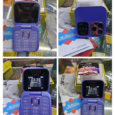 Tinstar T888 Mini Folding Phone Dual Display (purple)