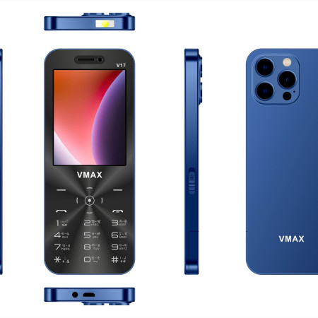VMAX V17 Premium Feature Phone Blue (3000mAh Battery)